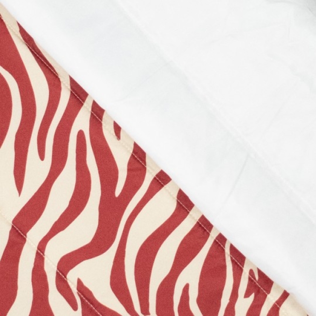 Woven pl quilted waterproof Moos zebra red